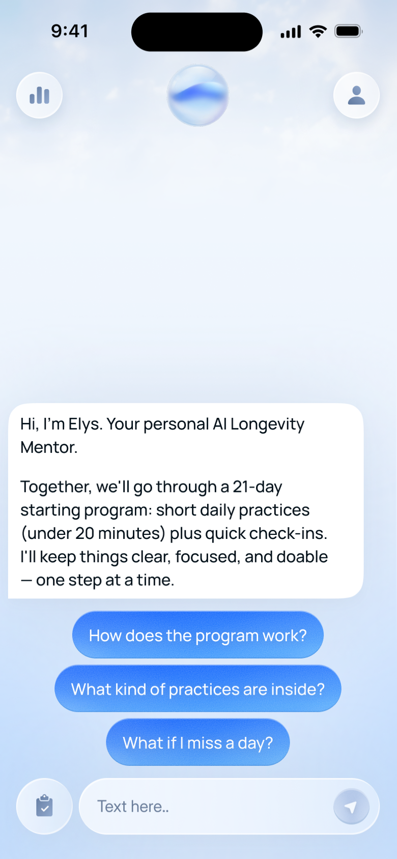 Elys AI assistant conversation
